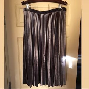 Pleated Velvet Skirt